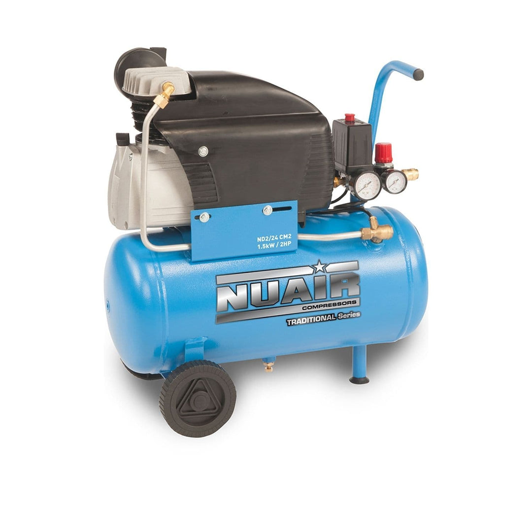 NuAir S-FCCC404FPS502 ND2/24CM2 Portable Air Compressor Direct Drive 24L Receiver 7.4 CFM