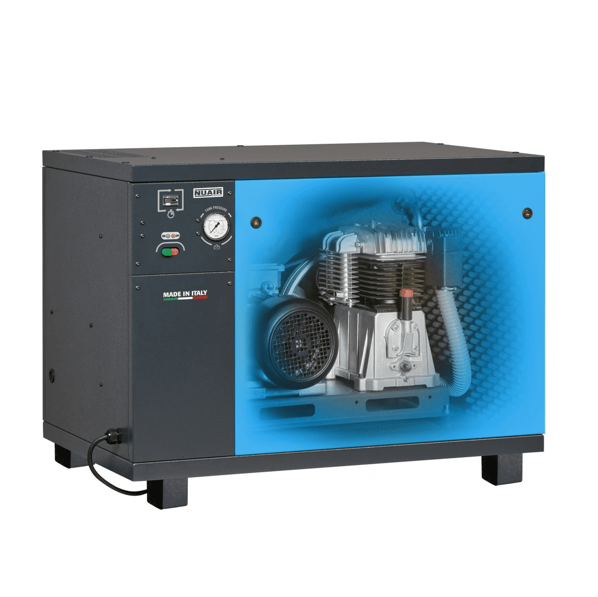 NuAir S-N7AT801FPS082 AIRSIL2 NB7/7.5FT Low Noise 5.5kW/7.5Hp Floor 11 Bar Stationary 415V