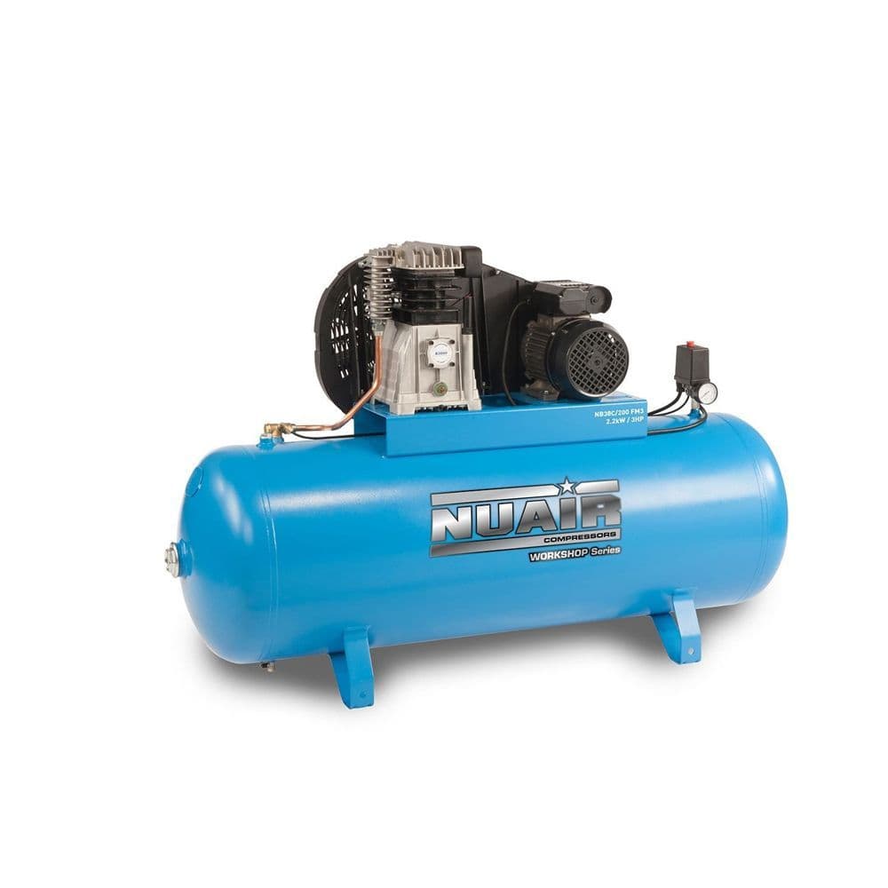 NuAir S-N7LN701FPS044 NB7/200 FT 5 4kW 5.5Hp 10 Bar 200Lt Workshop Air Compressor 145PSI 415V~50Hz