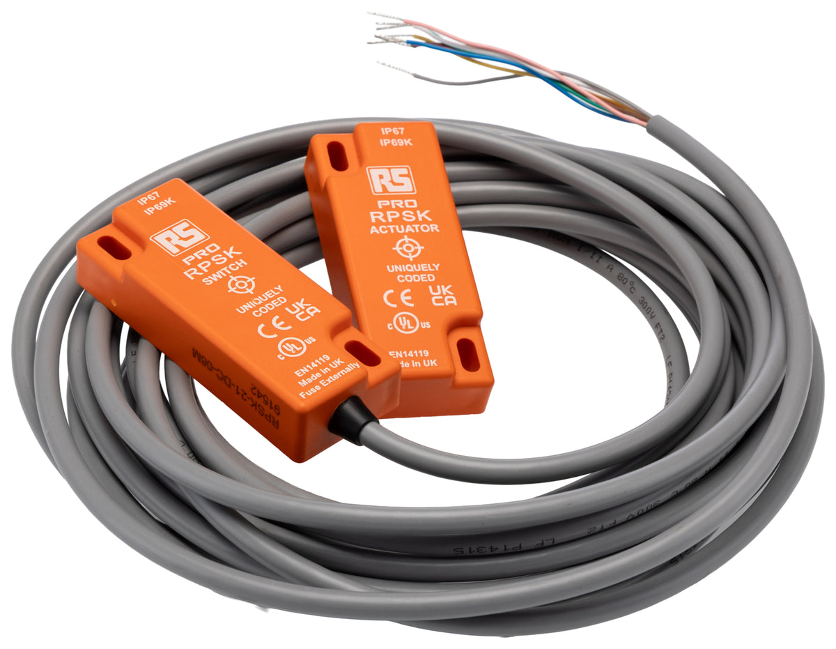 TieDex UK RFID Non-Contact Safety Switch, ABS Plastic Housing, 24V dc, 2 NO/1 NC, Wire