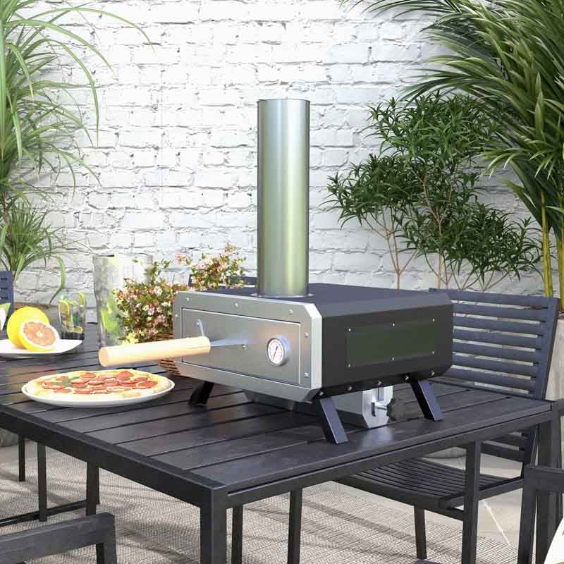 Outsunny Portable Wood Pellet Pizza Oven 846 Series Outdoor Pizza Cooker for Garden Patio and Camping