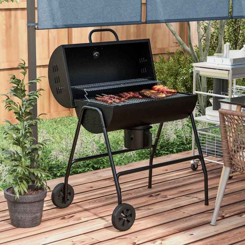 Outsunny Portable Charcoal BBQ Grill with Ash C...
