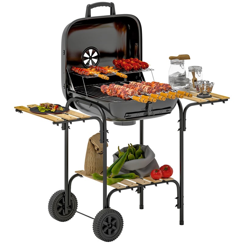 Outsunny Charcoal BBQ Grill - Black - 846-180V00BK