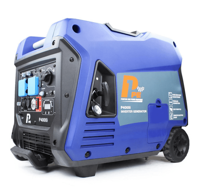 P1 P4000i Lightweight 3800W Portable Petrol Inverter Generator Built-in Wheel Kit DC &amp; USB