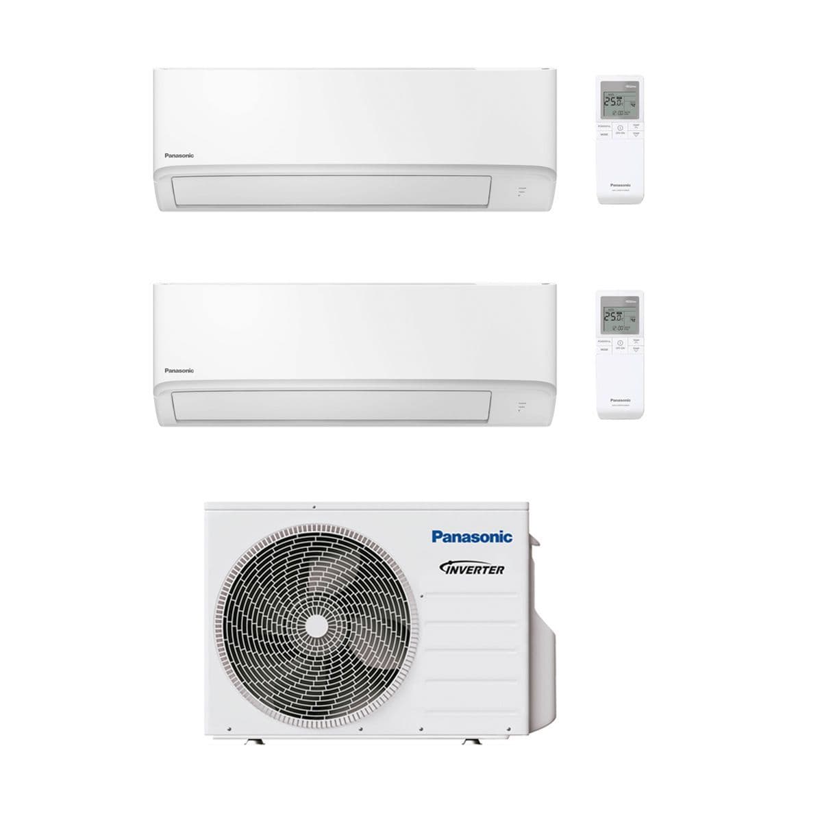 Panasonic Air Conditioning 2 x CS-TZ35WKEW Compact Wall Multi CU-2Z52TBE 5Kw/18000Btu A++ Wi-Fi