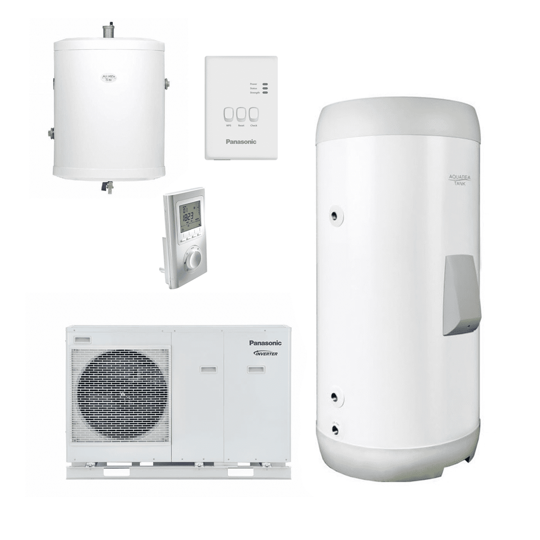 Panasonic Air Conditioning Panasonic Aquarea WH-MDC07J3E5+KIT-G3TD20C1E5 Air to Water Heat Pump 192L Tank R32 A+++ Install Kit