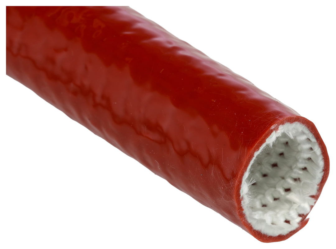 TieDex UK Braided Silicone Rubber Red Fire Sleeve, 15m Length 22 mm Cable Diameter