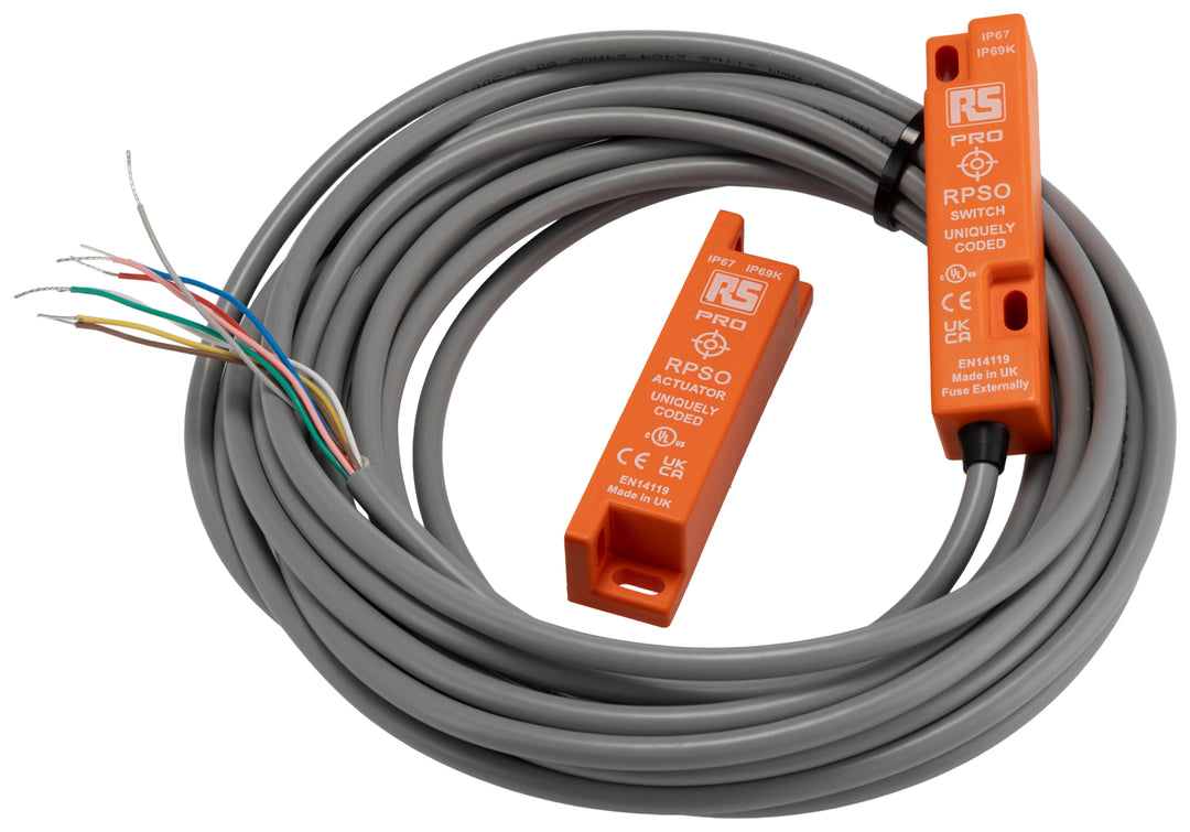 TieDex UK RFID Non-Contact Safety Switch, ABS Plastic Housing, 24V dc, 2 NO/1 NC, Wire