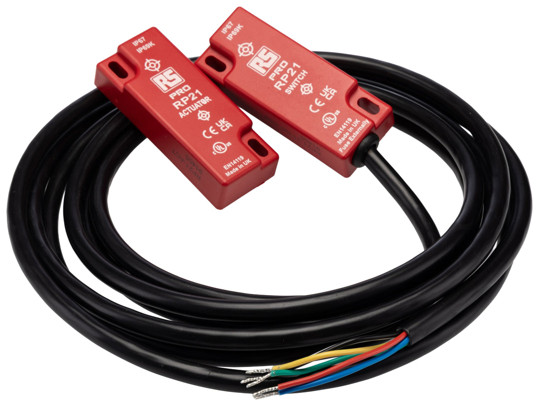 TieDex UK Magnetic Non-Contact Safety Switch, ABS Plastic Housing, 24V dc, 2 NO/1 NC, Wire