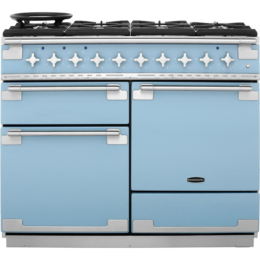 Rangemaster Elise ELS110DFFCA 110cm wide Dual Fuel Range Cooker with Gas Hob - China Blue