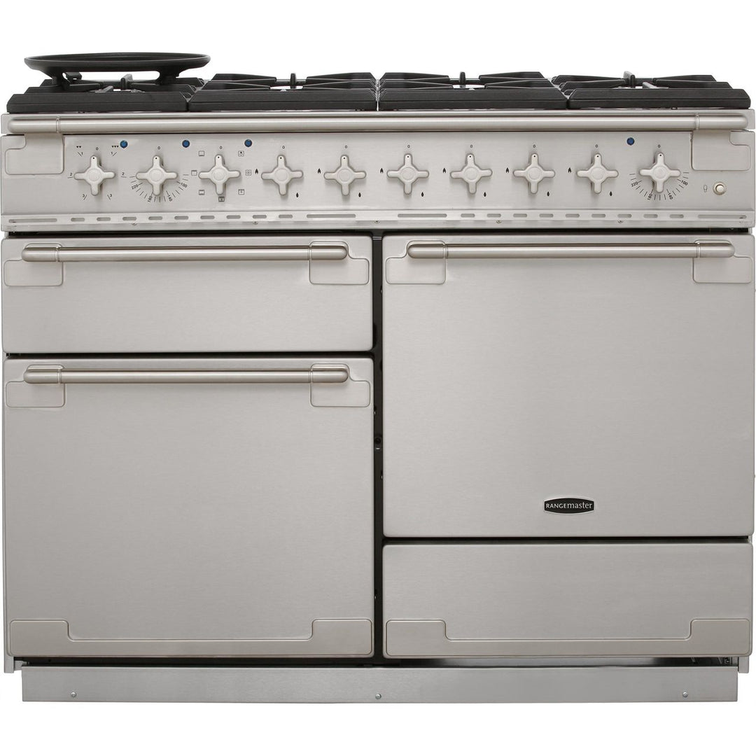 Rangemaster Elise ELS110DFFSS 110cm wide Dual Fuel Range Cooker with Gas Hob - Stainless Steel