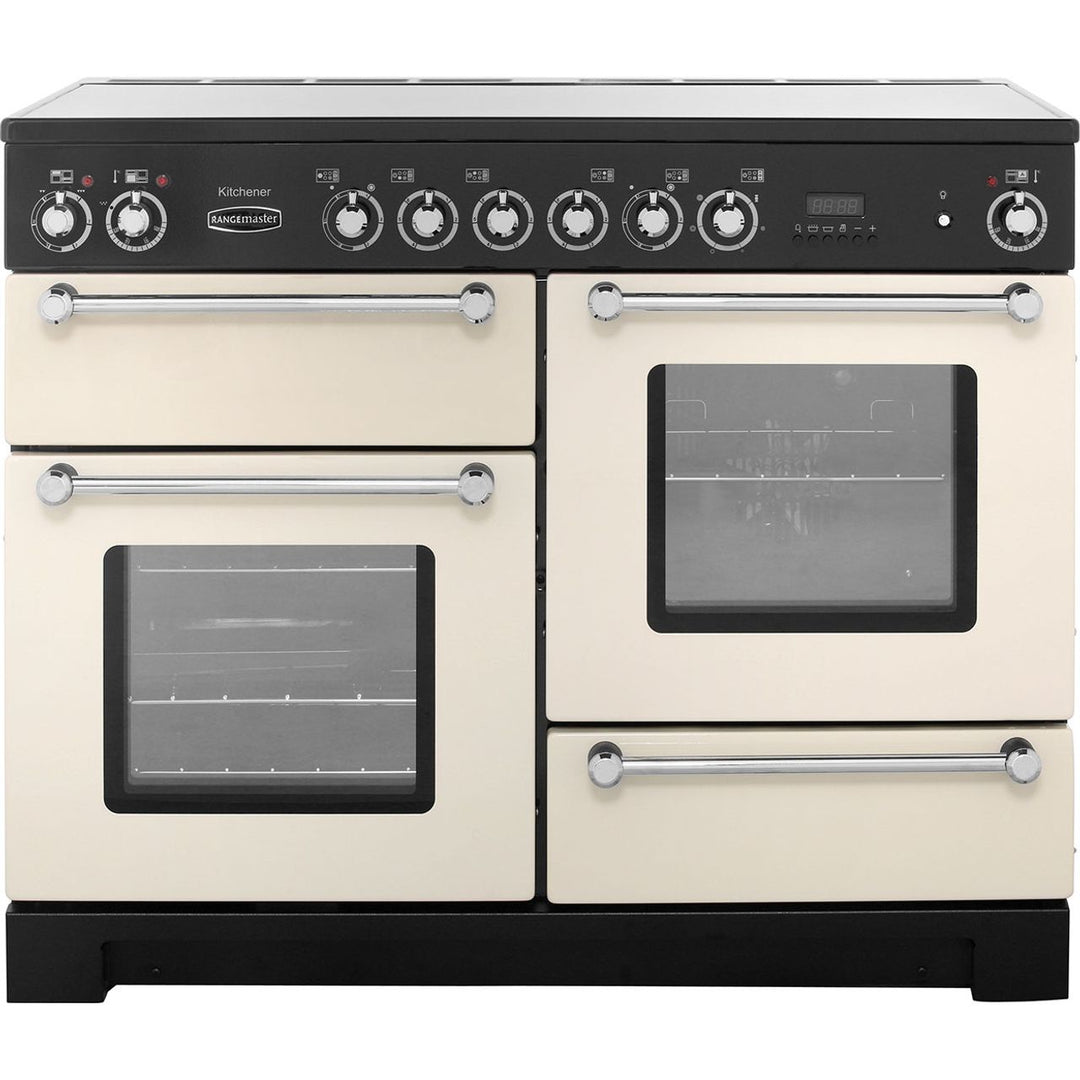 Rangemaster Kitchener KCH110ECCR/C 110cm wide Electric Range Cooker with Ceramic Hob - Cream / Chrome