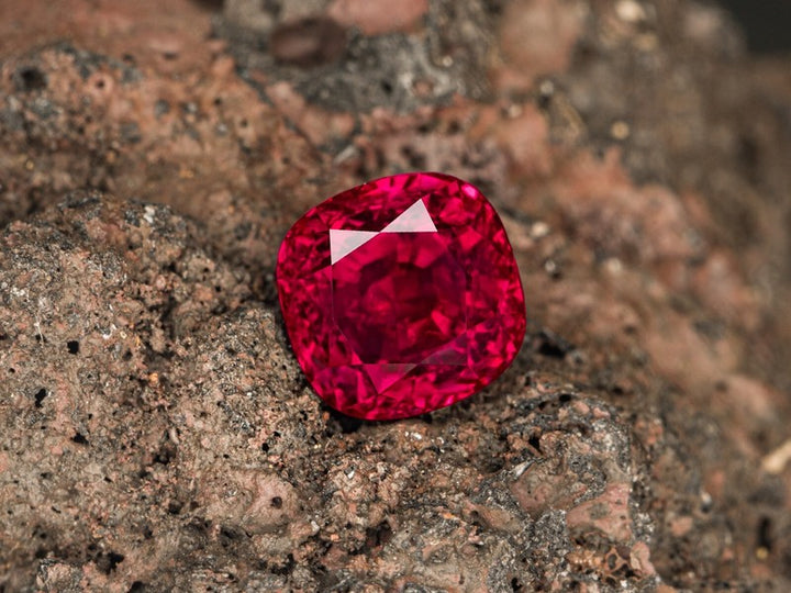 GRS Certified MADAGASCAR Ruby 3.17 Ct. Natural Untreated ROYAL RED Cushion RARE