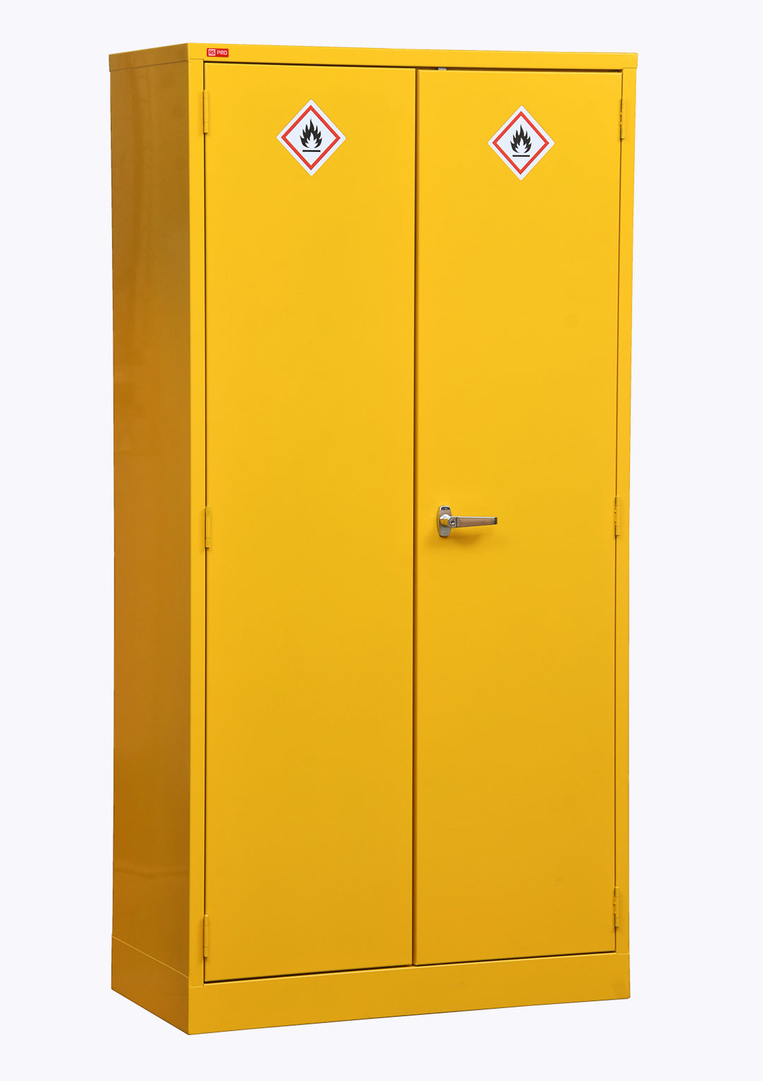 TieDex UK Yellow Steel Lockable 2 Door Hazardous Substance Cabinet, 1.83 m x 915mm x 459 mm
