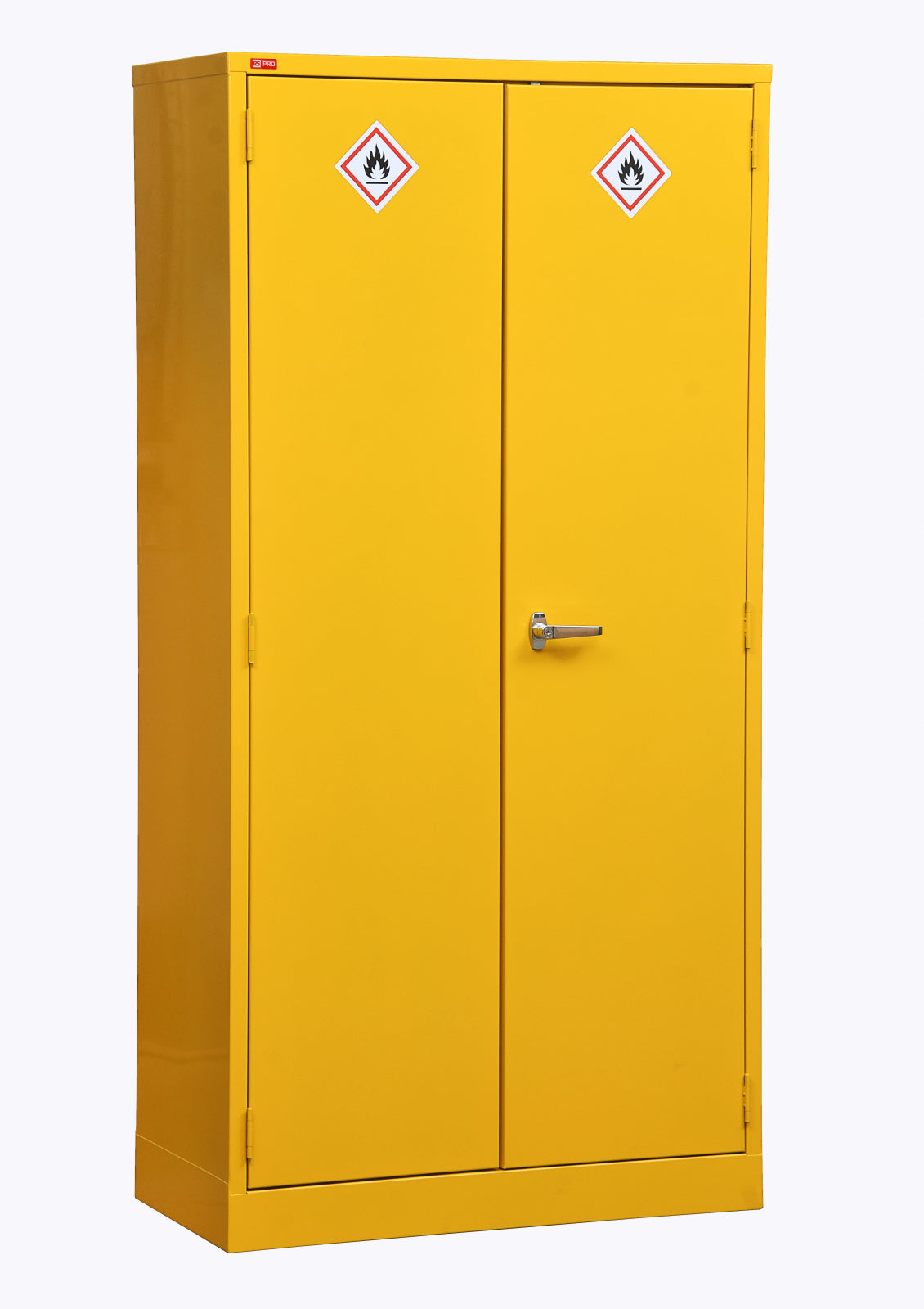 TieDex UK Yellow Steel Lockable 2 Door Hazardous Substance Cabinet, 1.83 m x 915mm x 459 mm