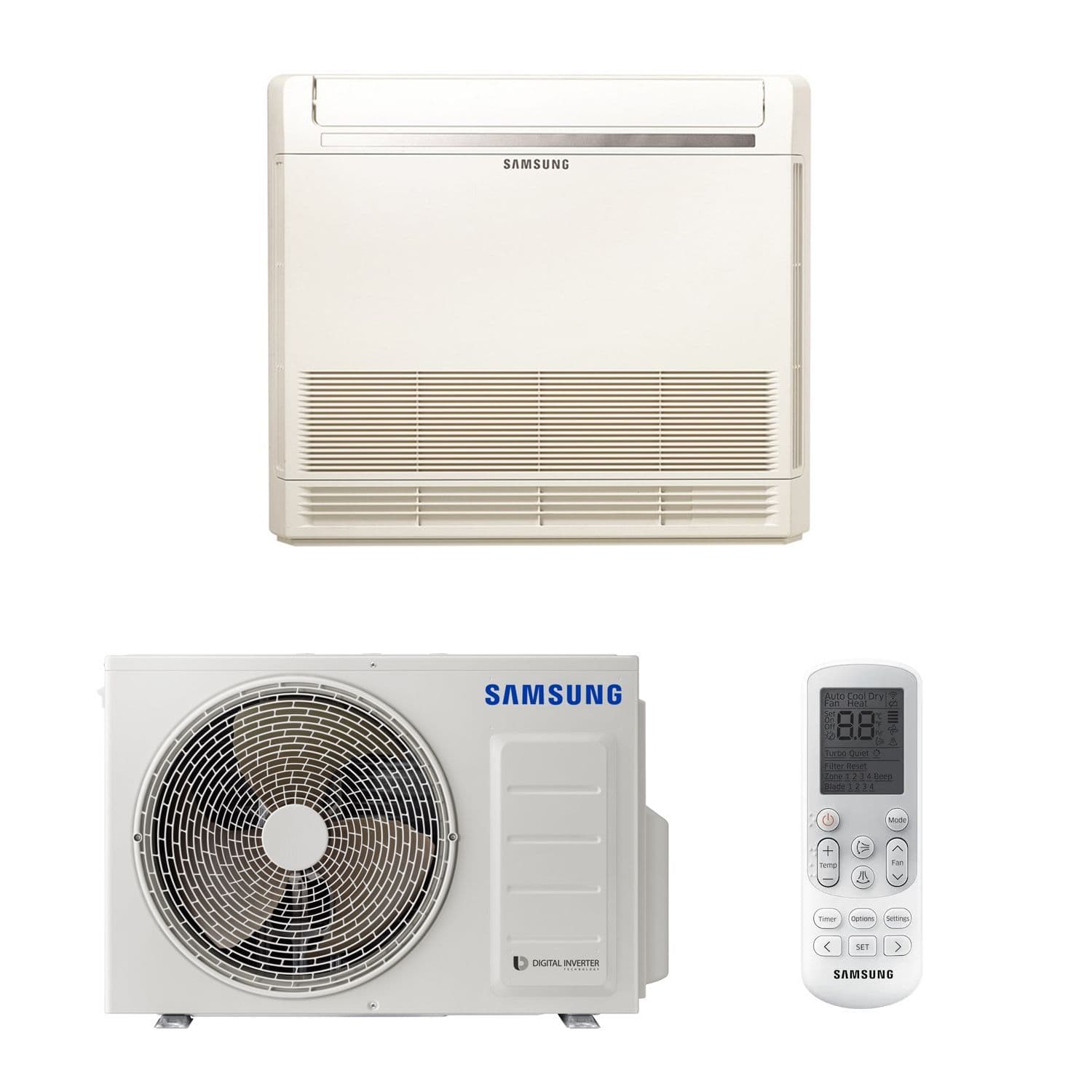 Samsung Air Conditioning AC026RNJDKG/EU Floor Console Heat Pump 2.5Kw/9000Btu R32 A++240V~50Hz
