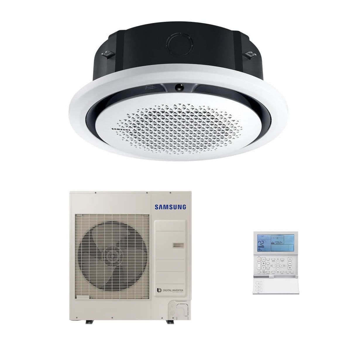 Samsung Air Conditioning AC100RN4PKG/EU 360 Deg Round Cassette Heat pump 10Kw 3Ph Install Kit