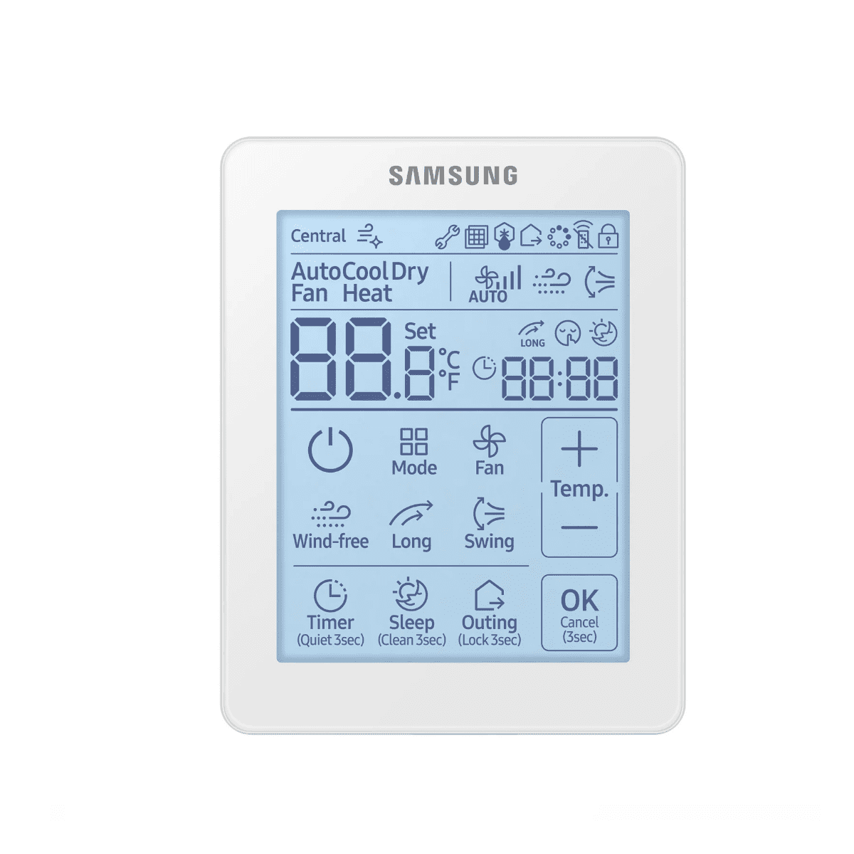 Samsung Air Conditioning MWR-SH11N Touch Simplified Wired Remote Controller WindFree NASA Compatible