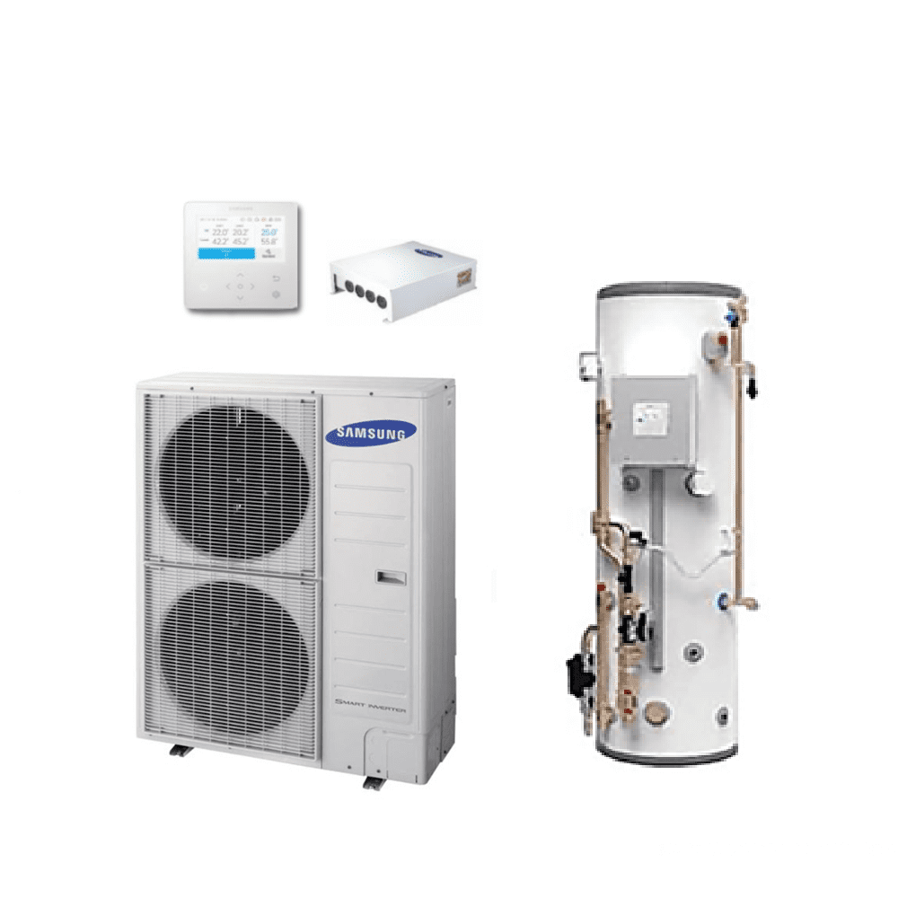 Samsung Air Conditioning Samsung EHS AE160RXYDEG/EU ACL-300PFW Pre-Plumbed DHW Cylinder 250L 70L Buffer 16Kw 1Ph