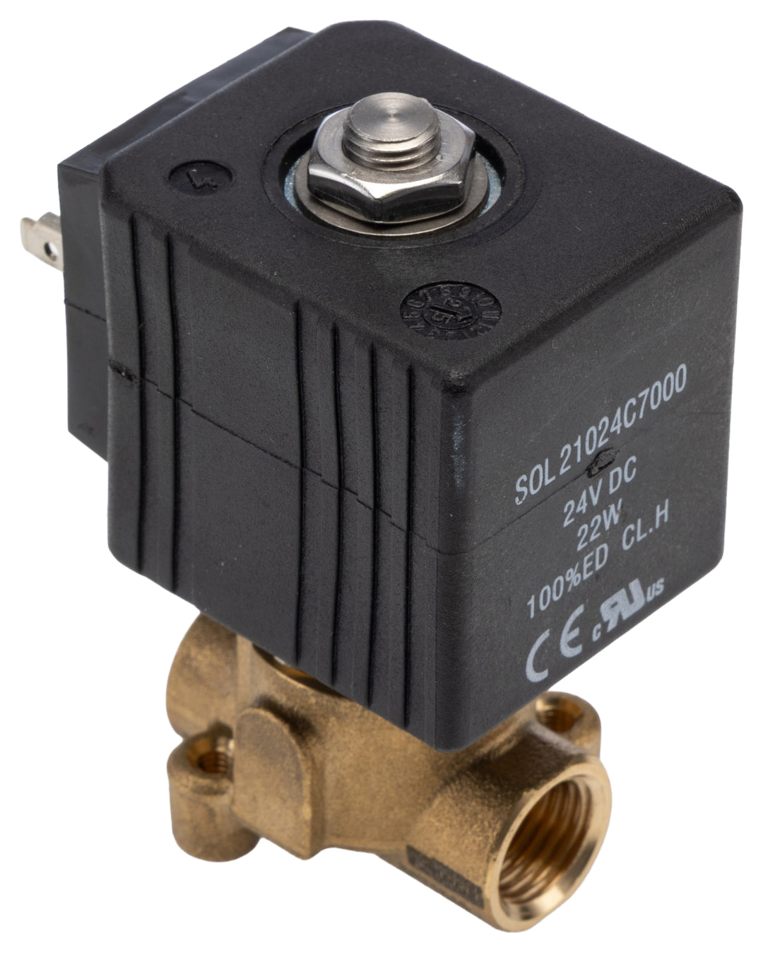 TieDex UK Solenoid Valve, 2 Port, NC, 24V 1/4 in, 1/4 in