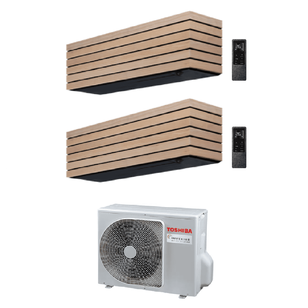 Toshiba Air Conditioning RAS-2M18G3AVG-E Multi-Split 1 × DAISEIKAI Wood B10S4KVDG-E, 1 x B13S4KVDG-E