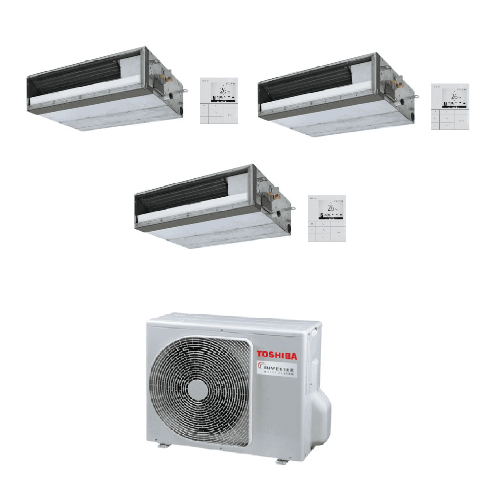 Toshiba Air Conditioning RAS-3M18G3AVG-E Multi Split 3 × Slim Duct RAS-M10U2DVG-E 2.5Kw