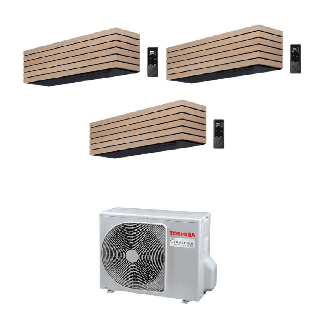 Toshiba Air Conditioning RAS-3M26G3AVG-E Multi-Split 3 × DAISEIKAI Wood Wall RAS-B10S4KVDG-E A+++