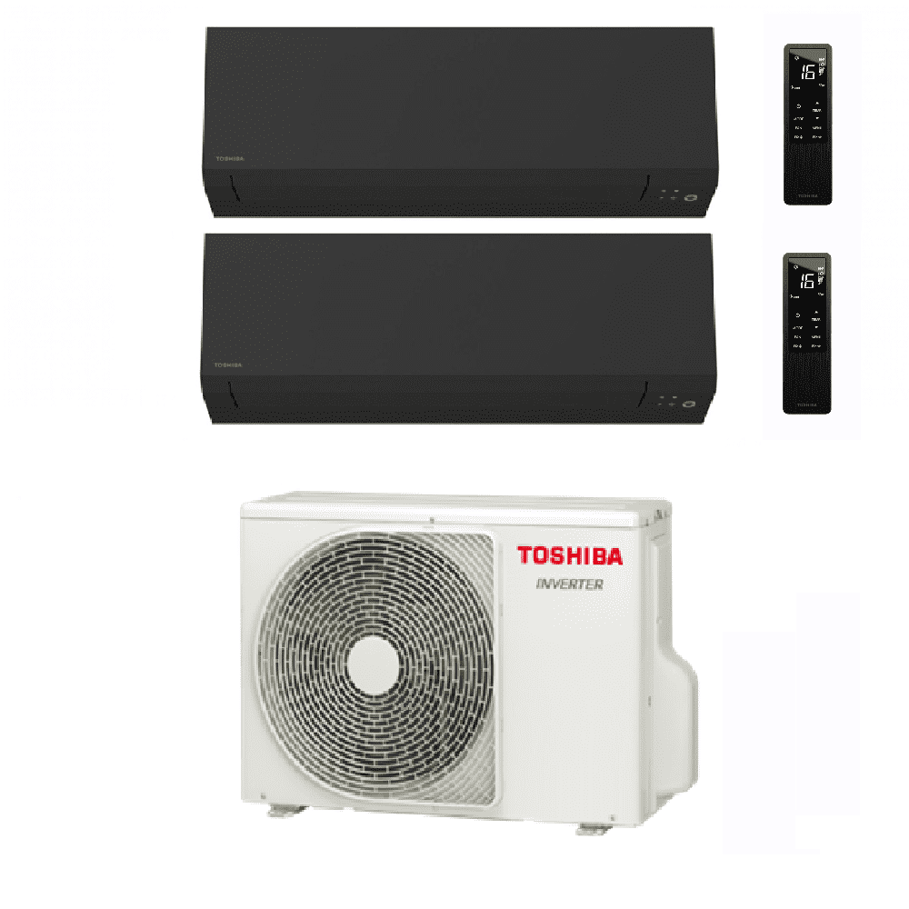 Toshiba Air Conditioning RAS-3M26G3AVG-E Multi-Split With 2 × SHORAI Edge Black RAS-B18G3KVSGB-E