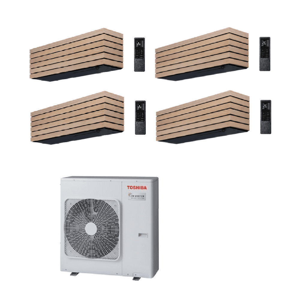 Toshiba Air Conditioning RAS-4M27G3AVG-E Multi-Split 2 × DAISEIKAI Wood B10S4KVDG-E, 2 x B13S4KVD-E