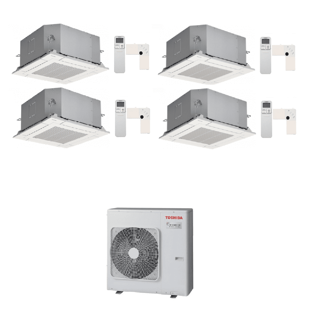 Toshiba Air Conditioning RAS-4M27G3AVG-E Multi-Split 4 × Mini Cassette RAS-M10S4MUVG-E 2.5Kw