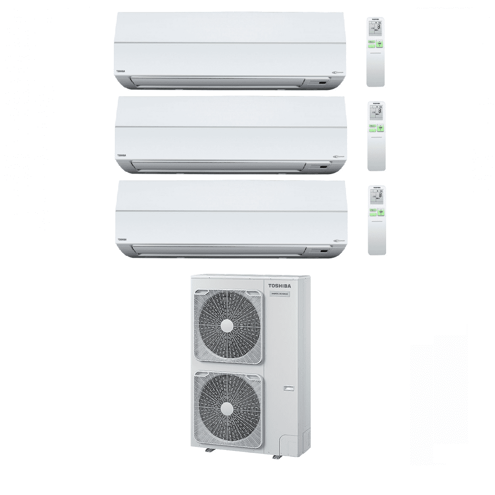 Toshiba Air Conditioning RAV-GP1401AT-E1 3 x RAV-HM301KRTP-E Twin Wall Split Heat Pump 12Kw 1Ph