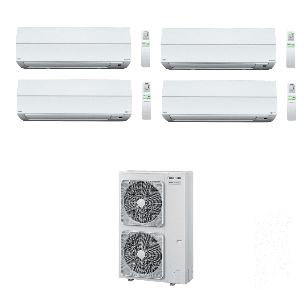 Toshiba Air Conditioning RAV-GP1601AT8-E 4 x RAV-HM401KRTP-E Quad Wall Split Heat Pump 14Kw 3Ph