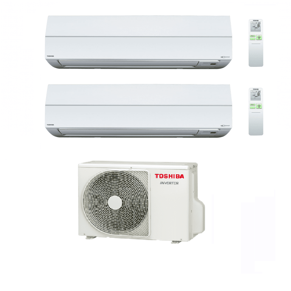 Toshiba Air Conditioning RAV-GP801ATW-E 2 x RAV-HM401KRTP-E Twin Wall Split Heat Pump 7Kw 1Ph