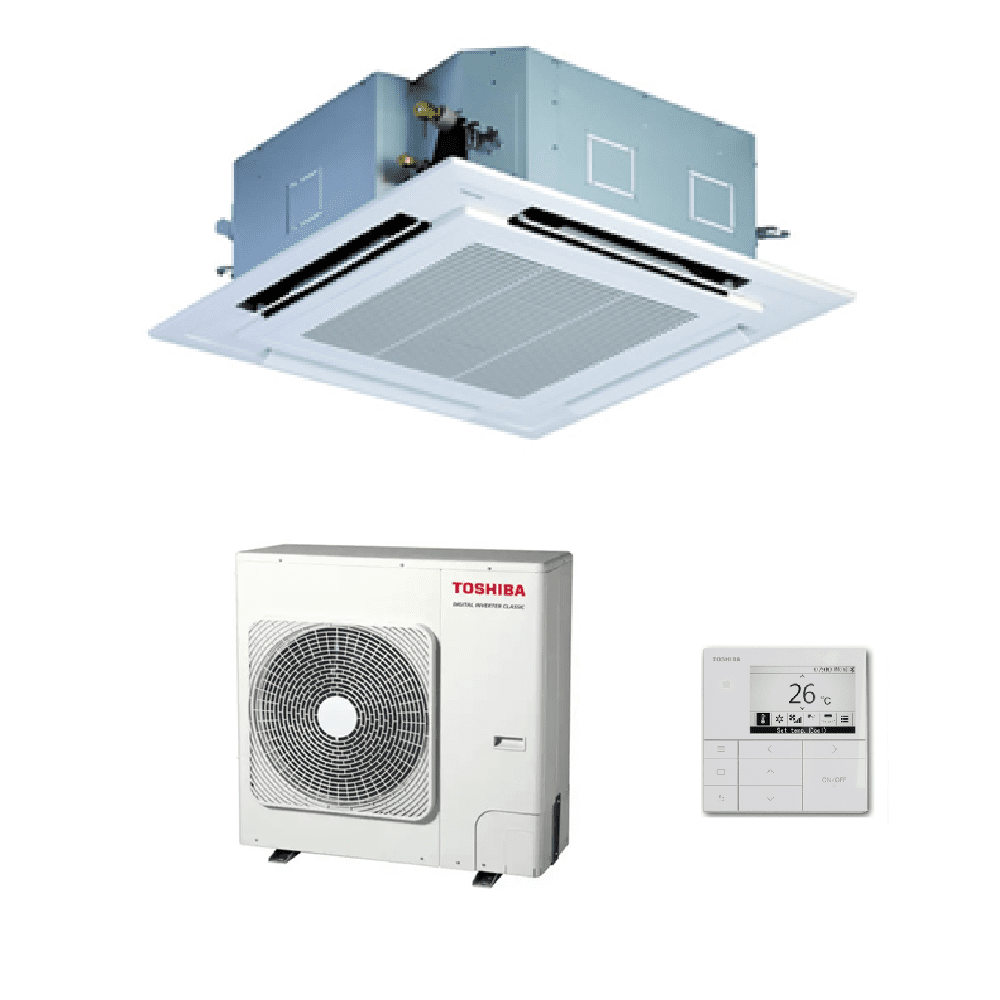 Toshiba Air Conditioning RAV-HM1401UTP-E + RAV-GV1401AT8P-E 4-Way Cassette Heat Pump 12Kw 3Ph