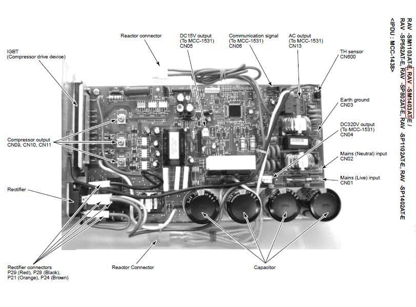 Toshiba Air Conditioning Spare Part 4316V281 P.C.B BOARD ASSEMBLY, MMC-14 For RAV-SM