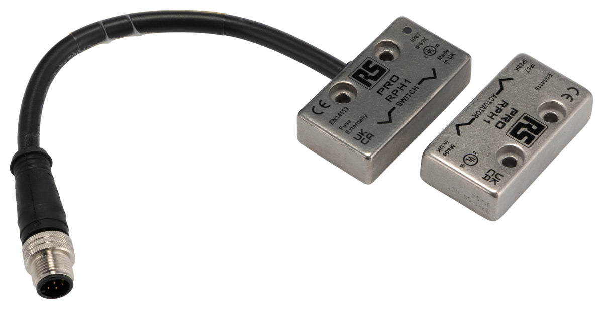 TieDex UK Magnetic Non-Contact Safety Switch, Stainless Steel Housing, 24V dc, 2 NO/1 NC, Wire
