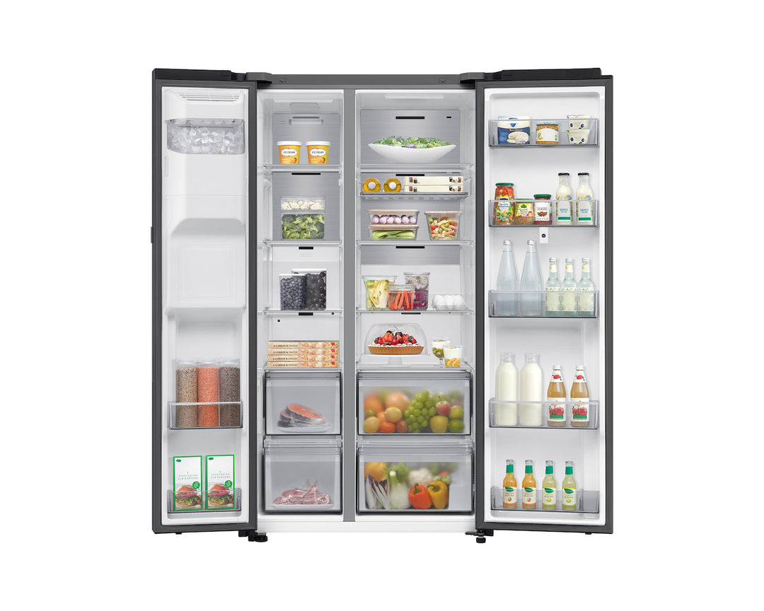 SAMSUNG Bespoke AI Family Hub RS90F66BEFEU American-Style Smart Fridge Freezer with On-device Bixby - Black