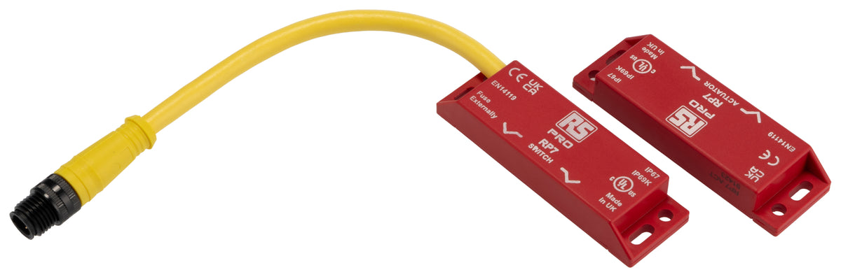 TieDex UK Magnetic Non-Contact Safety Switch, ABS Plastic Housing, 24V dc, 2 NO/1 NC, Wire