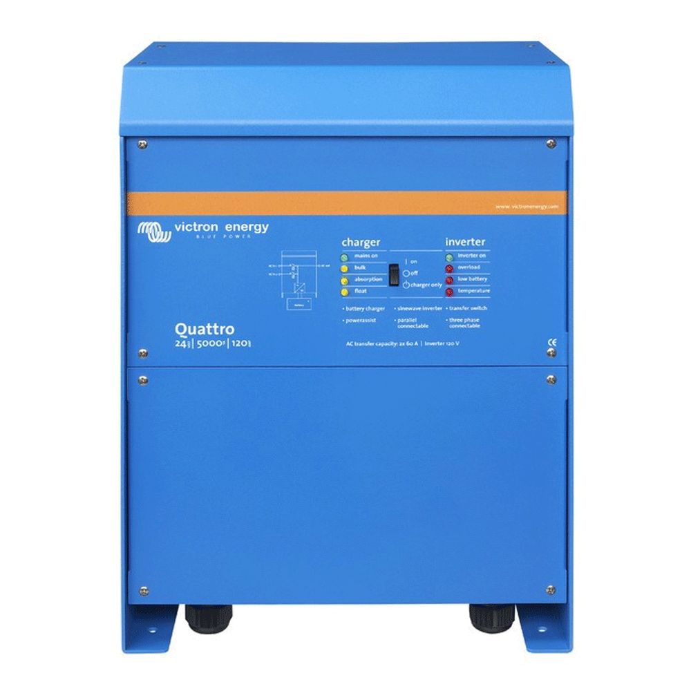 Victron Energy "Quattro 24/5000/120-100/100" 24V +50A Aux Inverter Charger 5000VA - 120A - 120V~50Hz