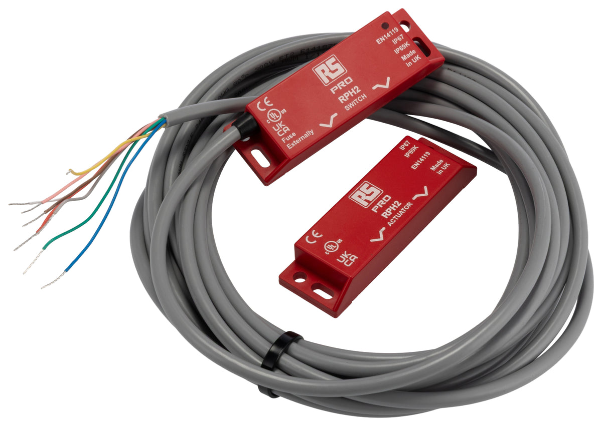 TieDex UK Magnetic Non-Contact Safety Switch, ABS Plastic Housing, 24V dc, 2 NO/1 NC, Wire