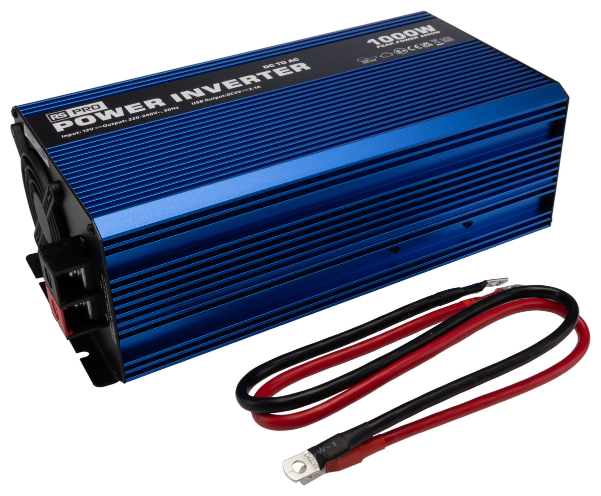 TieDex UK Chassis 1000W Power Inverter, 12V Input, 230V Output
