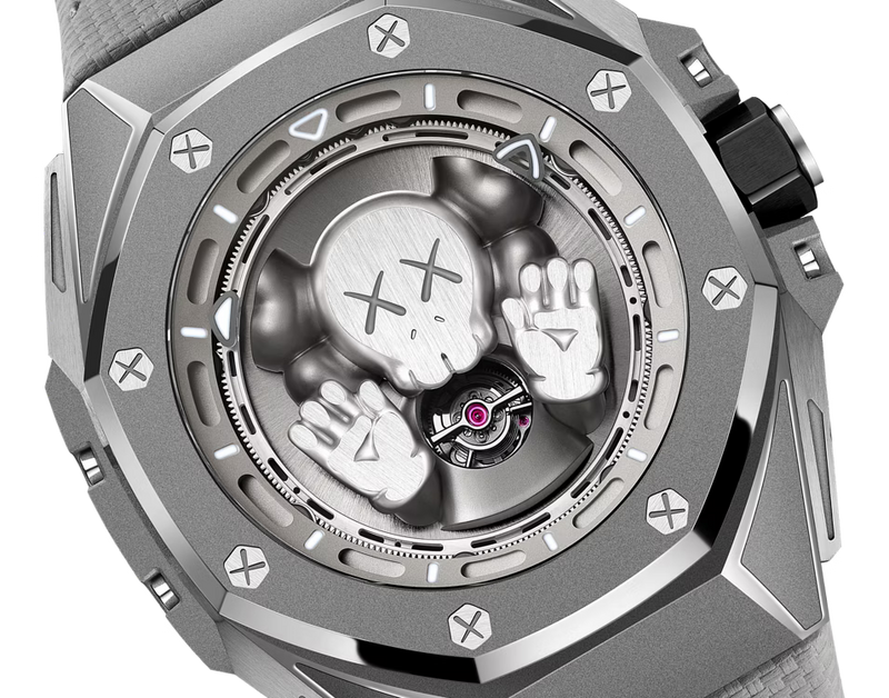 KAWS Companion miniature sculpture dial on a titanium Royal Oak Concept