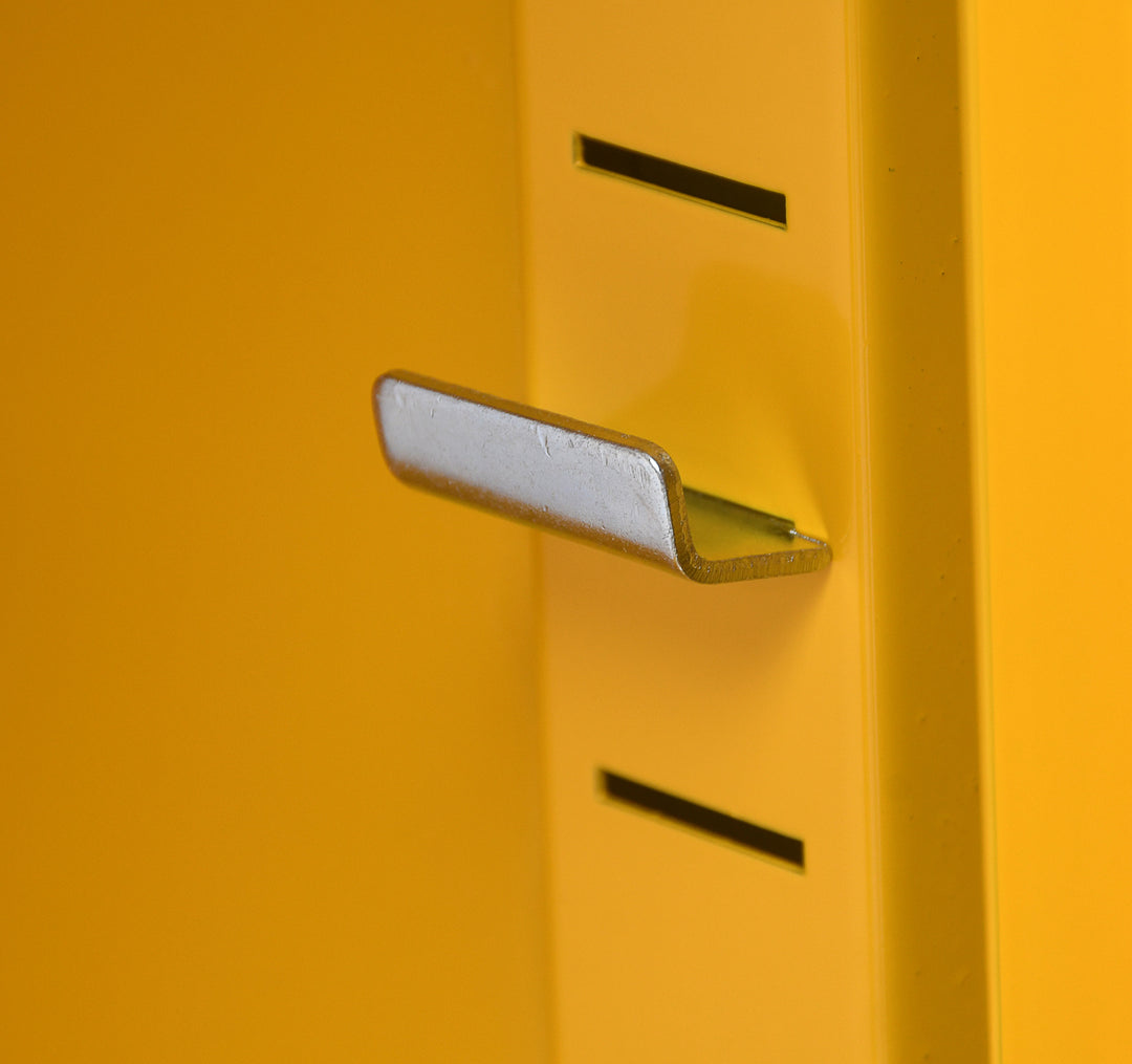 TieDex UK Yellow Steel Lockable 1 Door Hazardous Substance Cabinet, 915 mm x 459mm x 459 mm