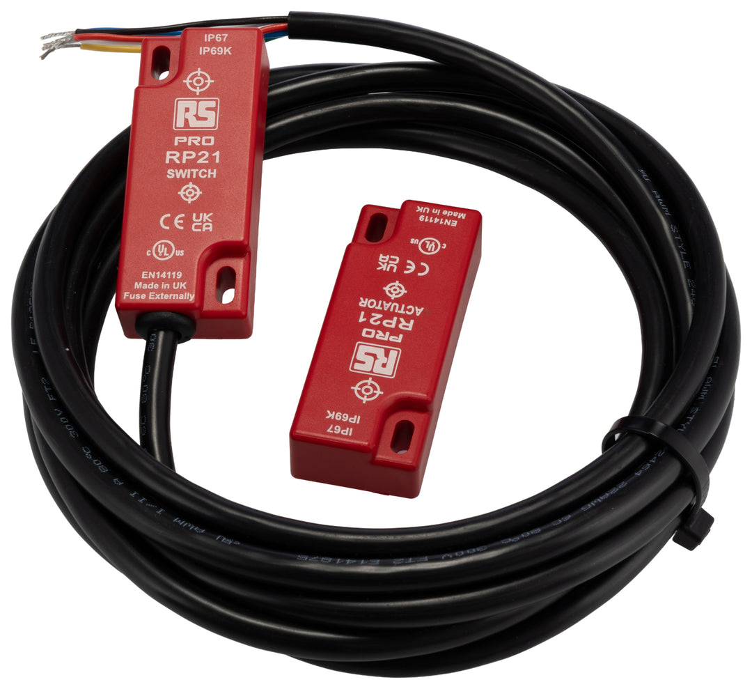 TieDex UK Magnetic Non-Contact Safety Switch, ABS Plastic Housing, 24V dc, 2 NO/1 NC, Wire