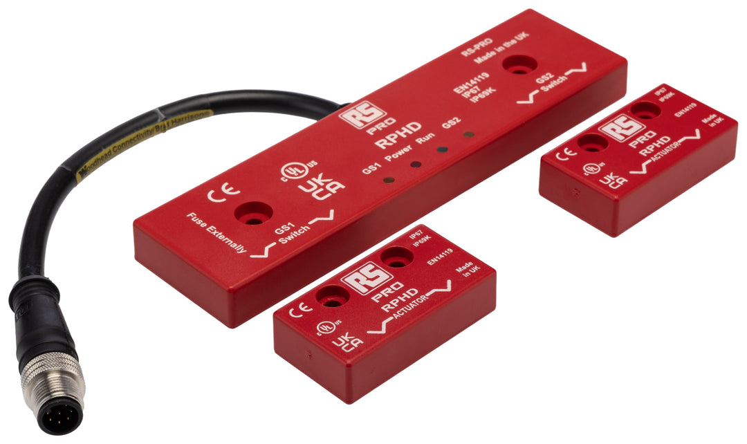 TieDex UK Magnetic Non-Contact Safety Switch, ABS Plastic Housing, 24V dc, 2 NO/1 NC, Wire