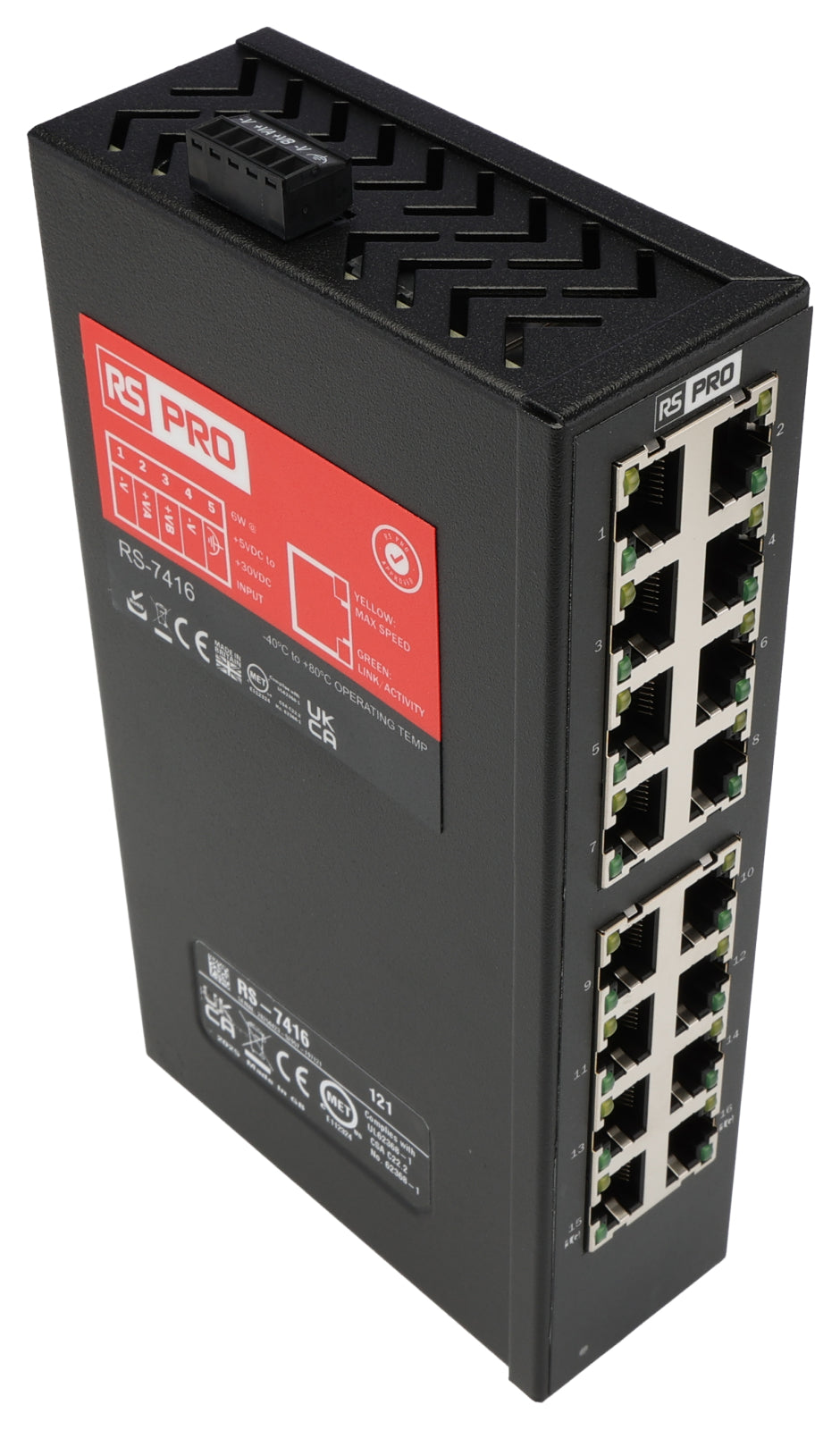 TieDex UK RS-7416 Unmanaged 16 Port Industrial Ethernet Switch