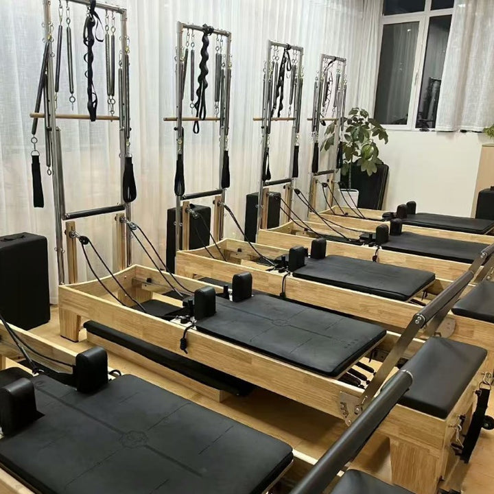 High Quality Trapeze Reformer Tower with Custom Box | Professional Pilates Reformer System with Tower