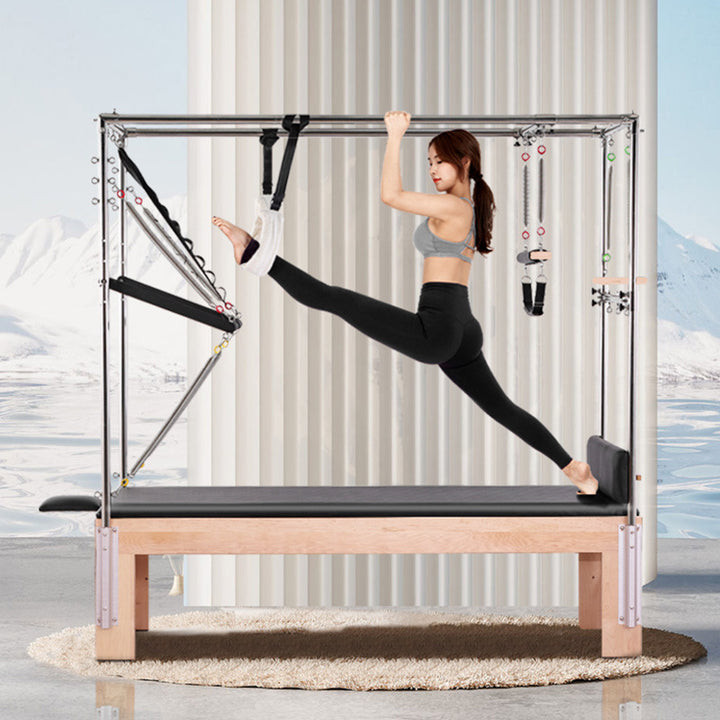 peeke Pilate Reformer Popular Big Fitness Bench Cadillac Wood Yoga Training Body Shaping Five Piece Set Pilate Reformer