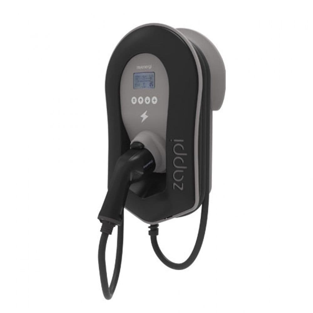 ZAPPI-222TB 22KW 3 phase Tethered Black EV Charger Tethered Type 2 Modes ECO, ECO+ &amp; FAST