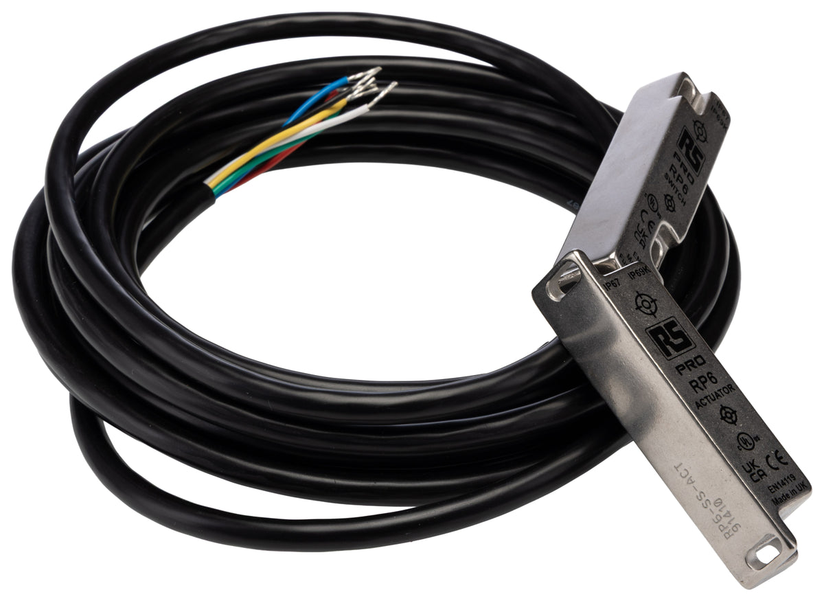 TieDex UK Magnetic Non-Contact Safety Switch, Stainless Steel Housing, 24V dc, 2 NO/1 NC, Wire